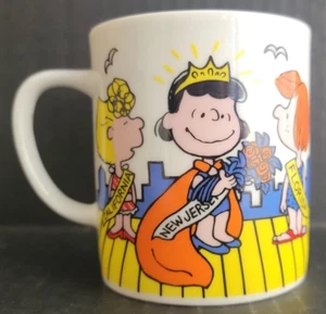 TAZA VINTAGE SNOOPY LUCY 1966 MISS NEW JERSEY ATLANTIC CITY JAPÓN - Imagen 1 de 6