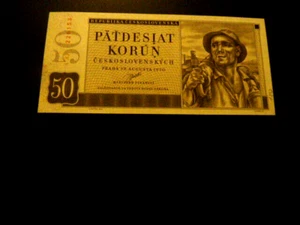 TSCHECHOSLOWAKEI 50 KORUN 1950 Präfix A33 P 71a UNC - Bild 1 von 2