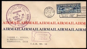 1927 #C10 CAM 11 First Flight cover Pittsburgh to Youngstown (Worden) - Picture 1 of 2
