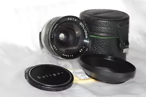 BEL objectif M42 28mm f2,8 SOLIGOR bouchon et étui cuir d'origine + pare-soleil_ - Imagen 1 de 24