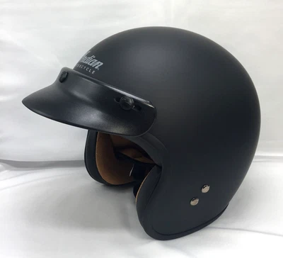 Nuevo en Caja Indian Mod #A500 Casco de Motocicleta Cara Abierta Mate Negro Med #286886903 Foto 1 de 4