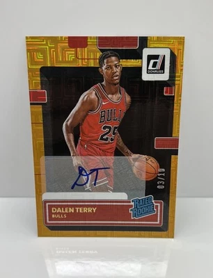 22-23 Donruss Dalen Terry Gold choice Rookie Auto /10 Chicago Bulls - Image 1 of 2