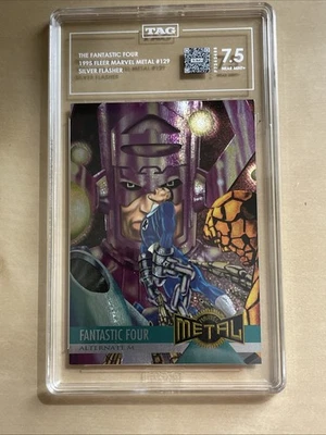 FANTASTIC FOUR - 1995 Fleer Marvel Metal #129 - TAG 7.5 NM+ Galacticus Alternate - Image 1 of 2