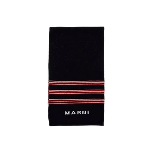 (Kids) Marni Striped Wool Blend Scarf Black - Picture 1 of 1