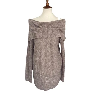 Suéter Vintage America Mujeres L Grande Cuello Alto Tejido Marrón Manga Larga Pullover - Imagen 1 de 11