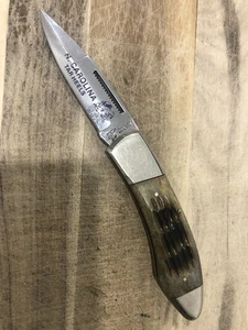 Frost Japan Carolina Tar Heels Bone Single Blade Engraved Pocket Knife 70mm - Bild 1 von 21