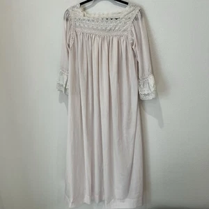 Vintage Christian Dior Nightgown Light Pink Soft Nylon With Lace Size L - Picture 1 of 9