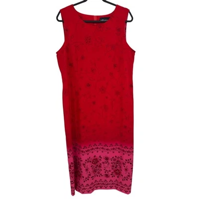 Vestido para mujer Sag Harbor 16 rojo floral sin mangas cambio midi solero cottagecore Foto 1 de 4