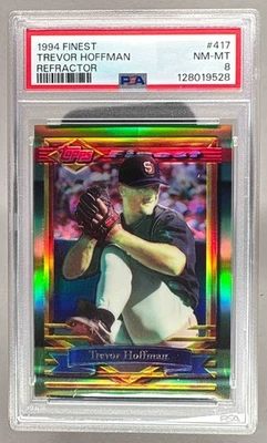 128019528 Trevor Hoffman 1994 Topps Finest #417 refractor PSA 8 Foto 1 de 3