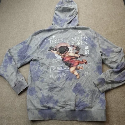 Prps Suéter Grande Azul Gris Sudadera con Capucha Doble Cara Foto 1 de 4