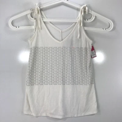 Camisa para dormir Xhilaration Juniors talla pequeña marfil sin mangas futuro pijama top  Foto 1 de 4