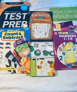 Lot of 5 PreK-First Grade Workbooks Numbers Adding/Subtracting Flashcards. D2 - Picture 1 of 9