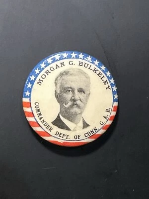 РЕДКАЯ 1896 кампании кнопка Morgan Bulkeley HOF RC (бейсбол исполнительный) вице-президент - Изображение 1 из 2