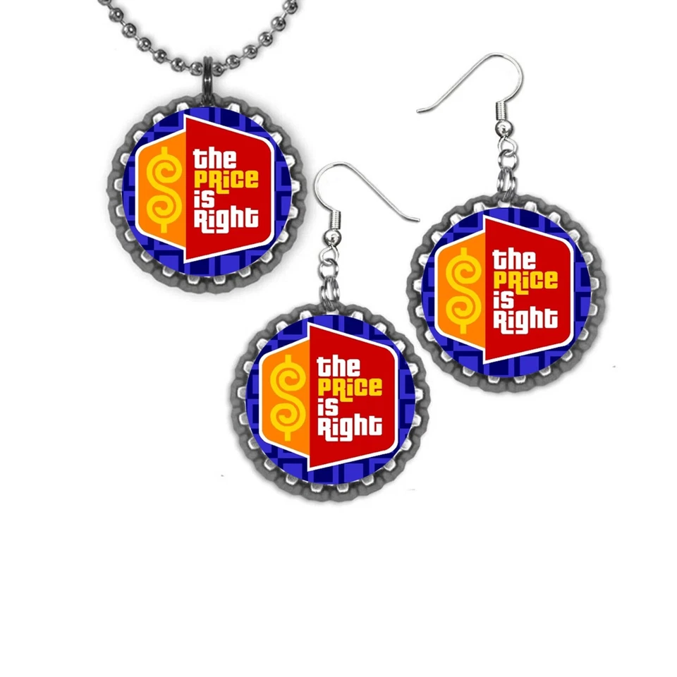 Juego de pendientes y collar The Price Is Right gran regalo color plata Foto 1 de 1