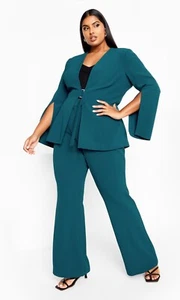 NEW City Chic Ladies Jade Collarless Textured Abby Jacket Plus Size S 16 #Q88 - Picture 1 of 8