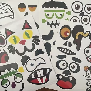 Machen Sie 38 Gesichter Kürbis Deko Aufkleber mit 12 Stickerbögen - Bild 1 von 9