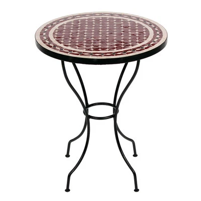 ALBENA MAROKKO GALERIE Marokkanischer Mosaiktisch "RENAK" Tisch Bistrotisch Gartentisch 60cm
