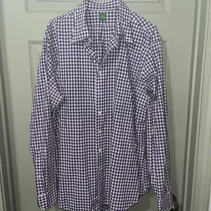 Men’s XL Sid Mashburn Oxford Dress Shirt Buttondown Purple And White Gingham - Picture 1 of 8