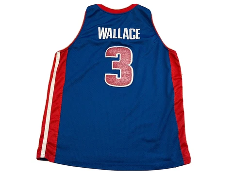 Ben Wallace Detroit Pistons Throwback Jersey Nike Blue Stitched Youth Medium Cover