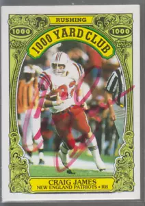 Craig James 1986 autografiado Topps 1000 yardas Club - Patriots - Imagen 1 de 1