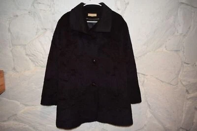 KATHERINE KELLY ALPACA AND WOOL BLACK SWING COAT SIZE 14 (CLT1) - Image 1 of 3