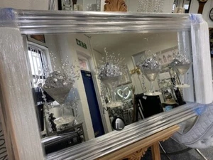 Large silver Cocktail glass 3D glitter art mirrored picture, 4 glass picture - Picture 1 of 4