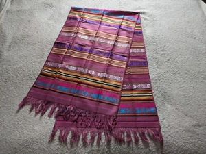 Ecuador Fabric 70" x 20" Tablecloth - Indigenous/Native Artwork - Multicolor - Picture 1 of 10