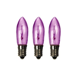 x3 VIOLETA / PÚRPURA E10 Vela pequeña 23V 3W Puente de Navidad Reemplazo de arco ... - Imagen 1 de 1