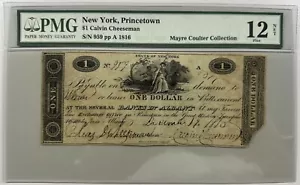 ND New York, Princetown - $1 Calvin Cheesman - EXTREMELY RARE EARLY NOTE -PMG 12 - Picture 1 of 2