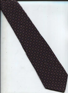 NEW CLASSIC FABIANI 100% SILK NECK TIE NECKTIE NAVY BLUE SQUARES MADE IN ITALY - Picture 1 of 2