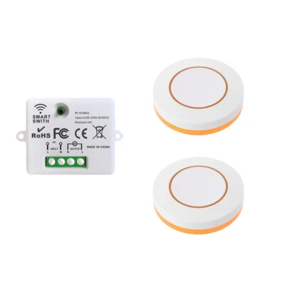 230V Mini Funkschalter Empfänger Relais Modul 433mhz Rund Taste RF Fernbedienung - Bild 1 von 4