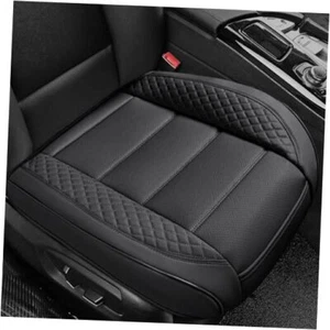 Luxury Leather Car Seat Covers Front Seat,2 Pcs Universal Bottom Seat BLACK - Picture 1 of 7