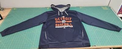 Detroit Tigers Majestic Hoodie Pullover Sweatshirt Navy Sz Large - MLB Baseball - Image 1 of 4
