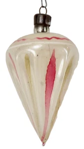 Dreidel Christmas Ornament Blown Glass Fantasia Clear Red Yellow Stripes #990 - Picture 1 of 6