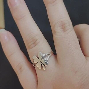 925 Sterling Silver Trebol Lucky Clover Ring Size 6, 7, 8 - Picture 1 of 2