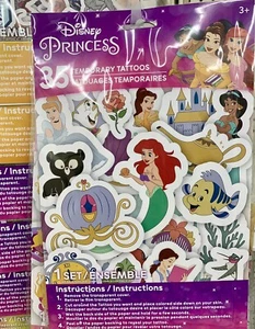 2er-Pack DISNEY PRINZESSIN TEMPORÄRE TATTOOS 35 pro Blatt. Kinder Geburtstagsparty - Bild 1 von 1