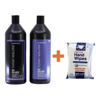 Champú y acondicionador Matrix Total Results SO SILVER 33,8 oz + toallita desinfectante Foto 1 de 2