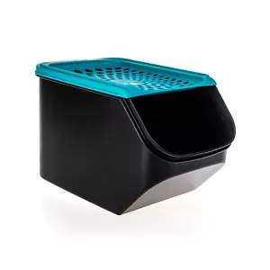 Tupperware Zwiebellager 5,5 L schwarz türkiser Deckel B-Ware - Bild 1 von 1