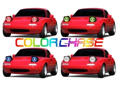 Color Chasing LED Headlight Flow Halo kit for Mazda Miata 90-7, - Image 1 of 4