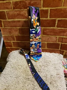 Flintstones Neck Tie Hanna Barbara  Vtg 1993 Fred & Dino BBQ & Baseball 2819 - Picture 1 of 9