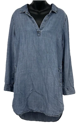 Velvet Heart Women Size Medium Chambray Denim Shirt Dress Long Sleeve Tunic EUC - Image 1 of 4