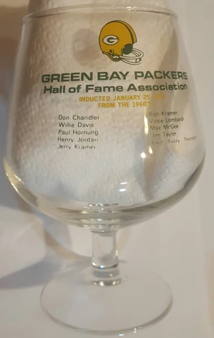 1975 Vintage Green Bay Packers Hall of Fame Glass Snifter (1975) Cover