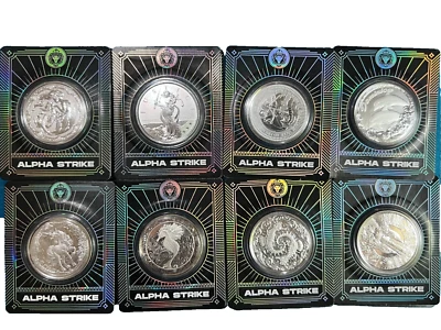 Moneda de plata fina 8-1 oz .999 BU Scottsdale ALPHA STRIKE Foto 1 de 4