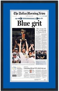 Framed The Dallas Morning News Mavericks 2011 Championship Newspaper 17x27 Photo