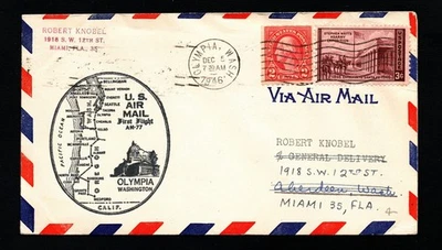 6 Cachet U.S. Air Mail First Flight Covers - 1946-1950 - used - Image 1 of 4