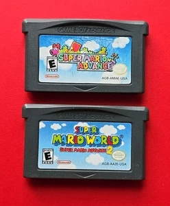 Super Mario Advance 1 + 2 Nintendo Game Boy Advance Lot 2 Games Authentic Saves - Picture 1 of 13