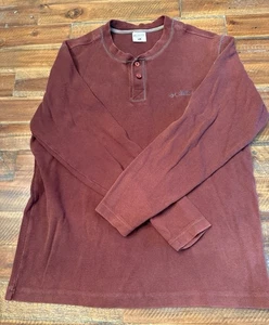 Columbia Men’s Heavy Cotton Henley Sz Lg - Picture 1 of 14