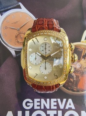 Aqua Master Jojo Lupah Gold/Platted man's Watch 1.50ct real diamonds  - Image 1 of 4