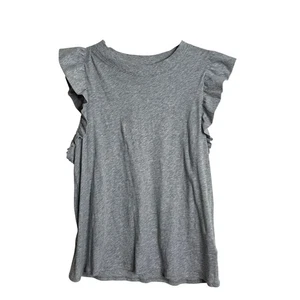 Nation LTD Damen Paulette Tank Large grau Kappe Rüschenärmel 100 % Baumwolle - Bild 1 von 6