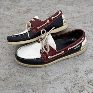 Zapatos para cubierta de barco Sebago Docksides para hombre Reino Unido 8,5 UE 43 azul blanco granate - Imagen 1 de 9